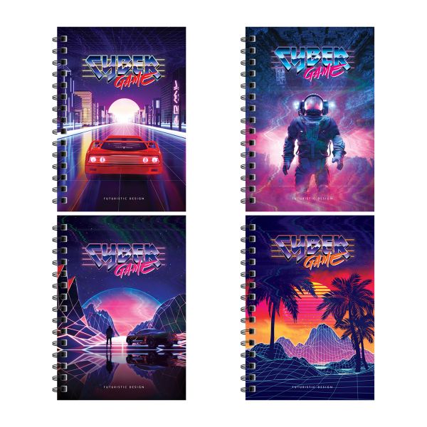 Записная книжка А6 96л., на гребне ArtSpace "Cyber game", твердая обложка, глянцевая ламинация ЗКт6к