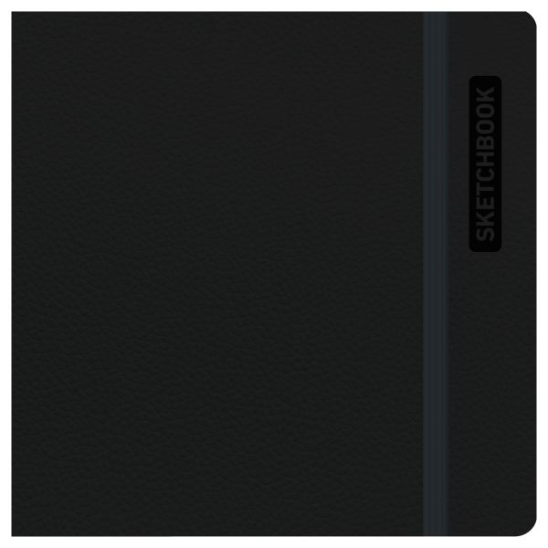 Скетчбук для акварели 40л., 145*145 BG "Bright. Black", кожзам, на резинке, 200г/м2 Cк40с_61742