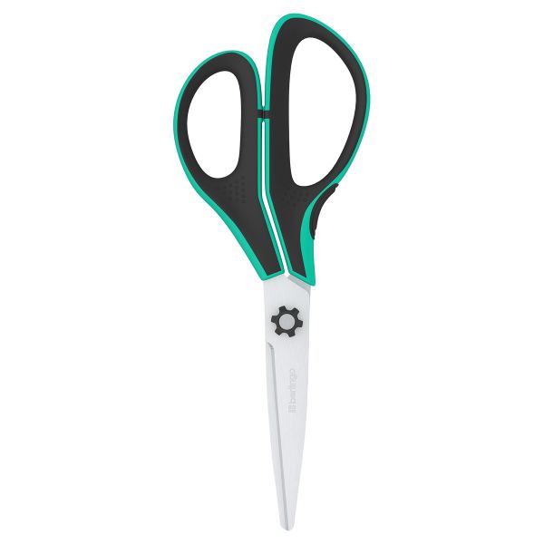 Ножницы Berlingo "Easycut 350", 18см, бирюзовые, эргономичные ручки, мягкие вставки, DNn_18035_b