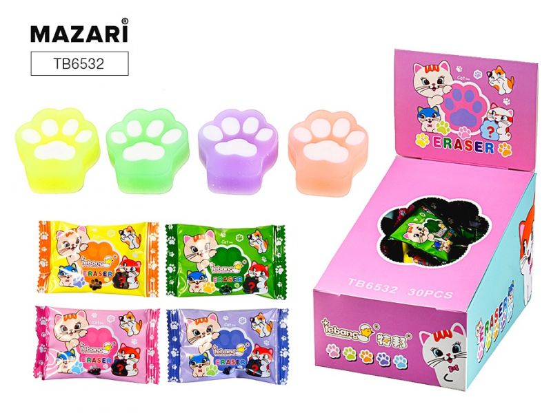 Ластик цветной фигурный "Лапки" NEW TB6532 MAZARI