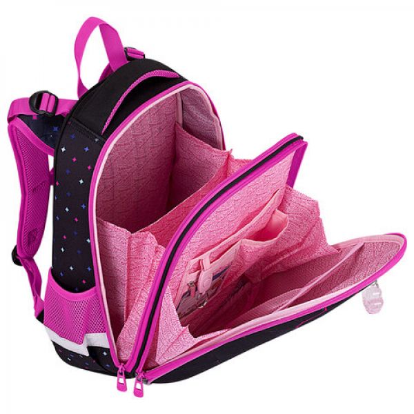 Ранец BRAUBERG PREMIUM, 2 отделения, с брелоком, "Pink lava", 38х29х16 см, 273097