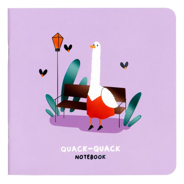 Записная книжка 170*170 мм 40л. на скрепке MESHU "Quack-Quack", soft-touch ламинация, выборочный УФ-