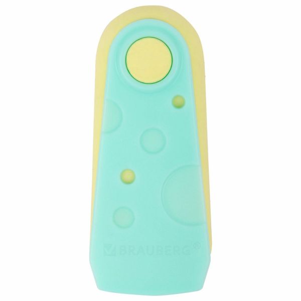 Ластик BRAUBERG "ULTRA PASTEL", 57х24х15 мм, пастельные цвета ассорти,бирюзовый пластиковый держател
