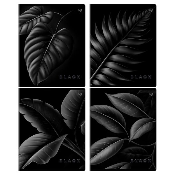 Тетрадь 80л., А5, клетка BG "Just Black", soft-touch ламинация, выб.лак Т5ск80_лс_вл 08552