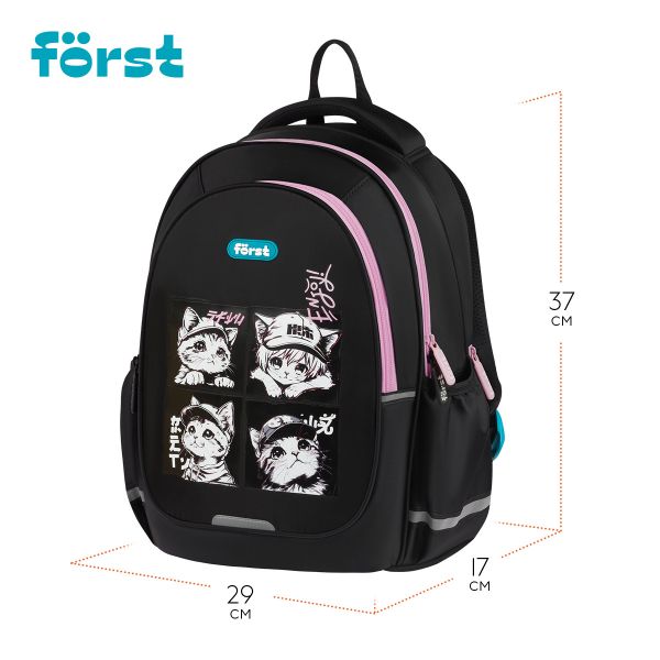Рюкзак Först F-Cute "Lovely Kittens" 37*29*17см, анатомическая спинка FT-RM-102501