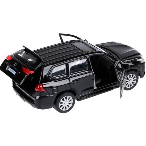 Машина металл Lexus LX-570, LX570-BK 12 см, (откр дв, багаж,черный) инерц, в коробке