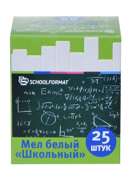 Мел школьный белый 25 шт/уп МБ25-СФ SchoolФормат {Россия}