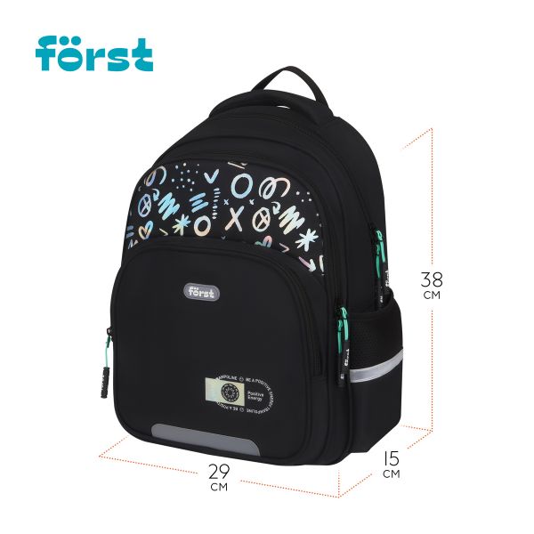 Рюкзак Först F-Comfy "Positive energy" 38*29*15см, анатомическая спинка FT-RS-092401