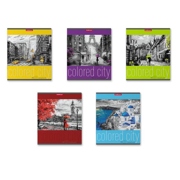 Тетрадь  48л клетка "Colored City" /ассорти NEW 58275 Erich Krause