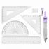 Готовальня BRAUBERG SCHOOL KIT, 8 предметов, циркуль 115 мм, лавандовый цвет, 210703