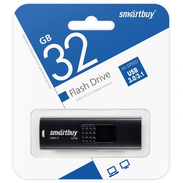 Память Smart Buy "Fashion" 32GB, USB 3.0 Flash Drive, черный SB032GB3FSK