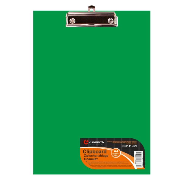 Клипборд А4 зеленый 2мм PVC CB0441-GN Lamark