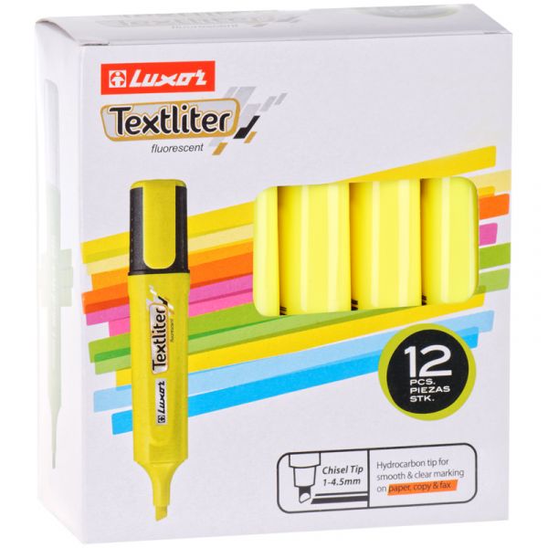 Текстовыделитель Luxor "Textliter" желтый, 1-4,5мм 4011 T