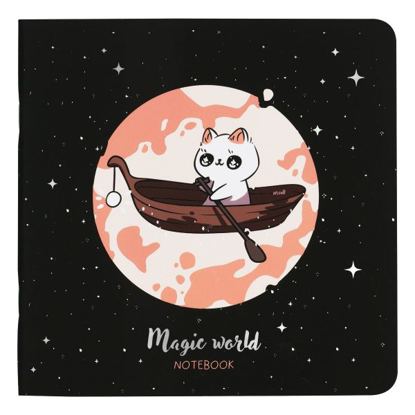 Записная книжка 170*170мм 40л. на скрепке MESHU "Magic world", блок без линовки, 80г/м2 MS_53367