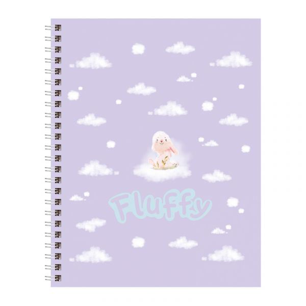 Тетрадь 80л., А5, клетка на гребне BG "Fluffy", матовая ламинация Т5гр80_лм 11184