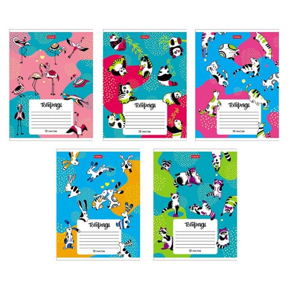 Тетрадь  18л клетка "Animal pattern"  5видов 18Т5В1 Хатбер