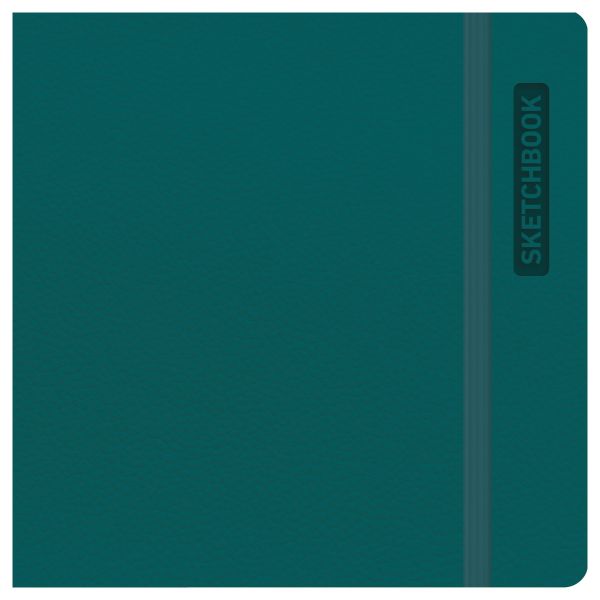 Скетчбук для акварели 40л., 145*145 BG "Bright. Teal", кожзам, на резинке, 200г/м2 Cк40с_61741