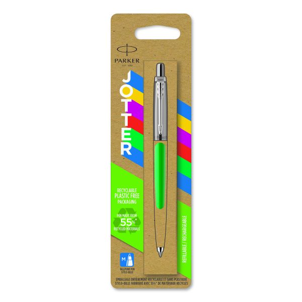 Ручка шар  Jotter Color CT M синий стержень 1мм /зеленый-серебро /блистер 2076058 PARKER