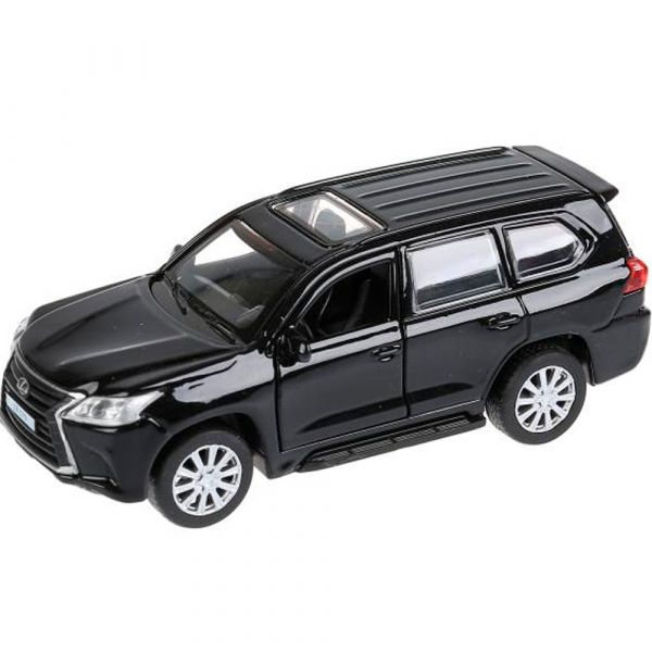 Машина металл Lexus LX-570, LX570-BK 12 см, (откр дв, багаж,черный) инерц, в коробке
