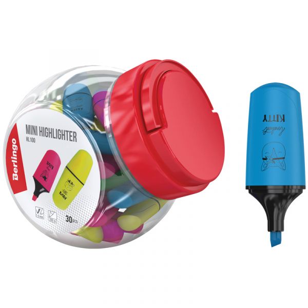 Текстовыделитель Berlingo "Textline HL100", мини, ассорти, 1-5мм T1099