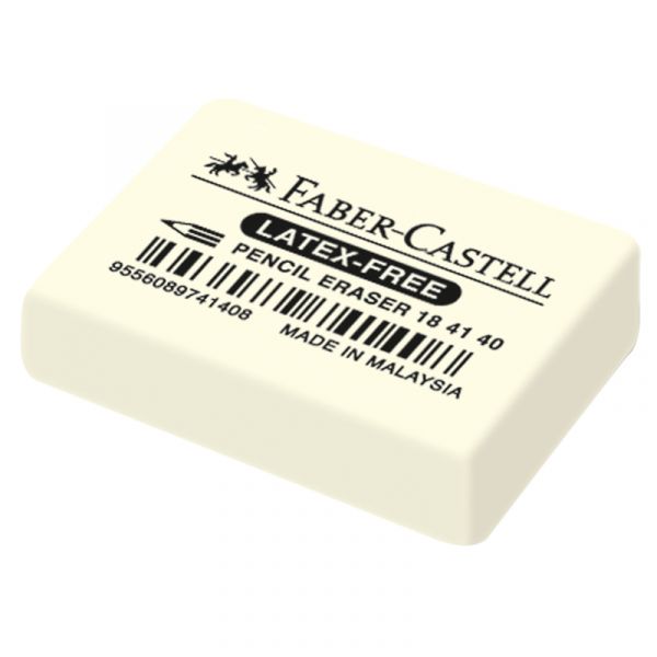 Ластик Faber-Castell "Latex-Free", прямоугольный, синтетический каучук, 37*25*7мм 184140