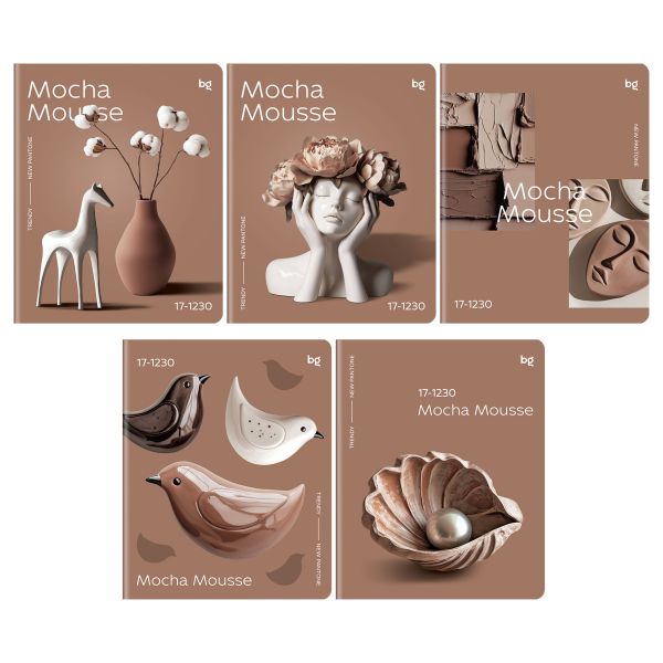 Тетрадь 48л., А5, клетка BG "Mocha mousse", soft-touch ламинация Т5ск48_лс 57636
