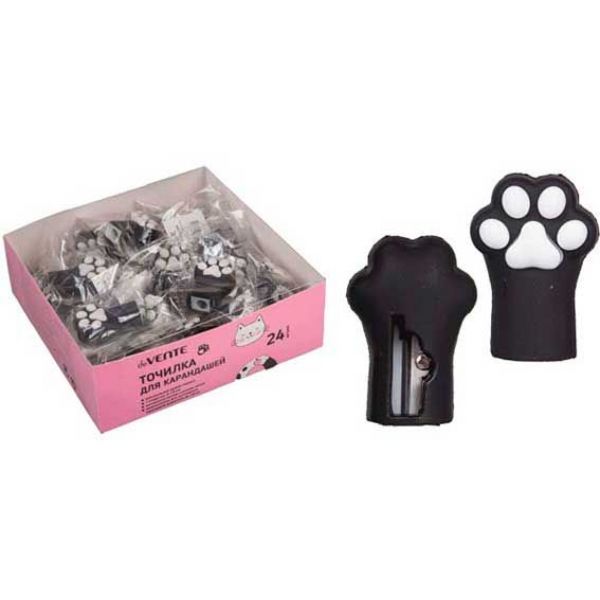 Точилка 1отв. пластик Cat Paw, 28*21*42мм, с покрытием Soft Touch 8031314 deVENTE