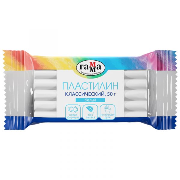 Пластилин Гамма "Классический", белый, 50г 270818_14