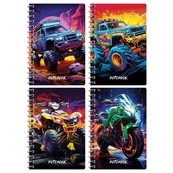 Записная книжка А6 80л. на гребне BG "Bright cars" ЗК6гр80 12793