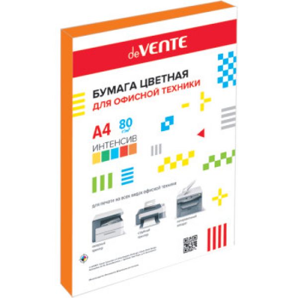 Бумага А4  80г/мкв 100л "deVENTE" интенсив оранжевый 2072408 deVENTE