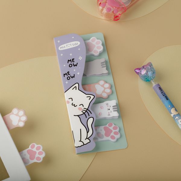 Флажки-закладкиMESHU "Meow paw", 20л*5 цветов, европодвес MS_54265