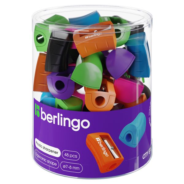 Точилка пластиковая Berlingo "City Style", 1 отверстие, ассорти BBp_15022
