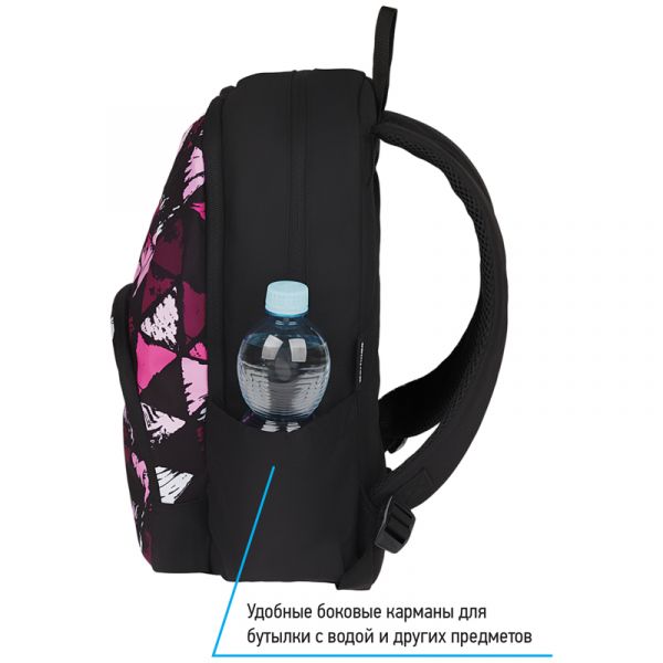 Рюкзак Berlingo Light "Black triangles" 39,5*28*16см, уплотненная спинка RU08024