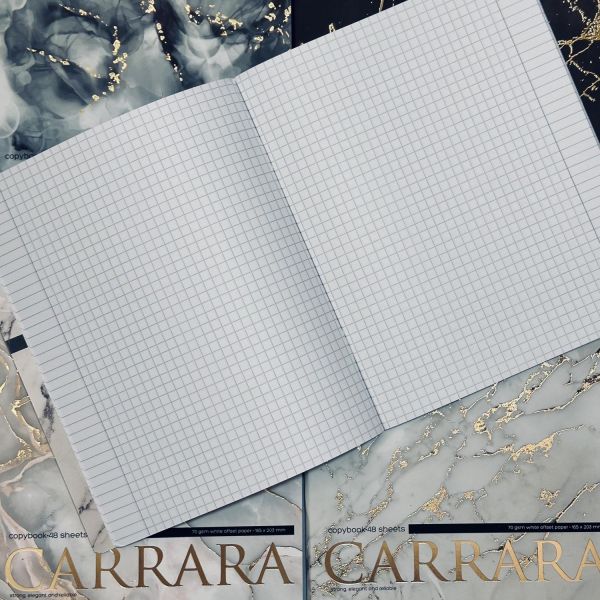 Тетрадь  48л клетка "Carrara" /мат.лам.Soft Touch/фольга золото/ ассорти 7-48-1326 Bruno Visconti
