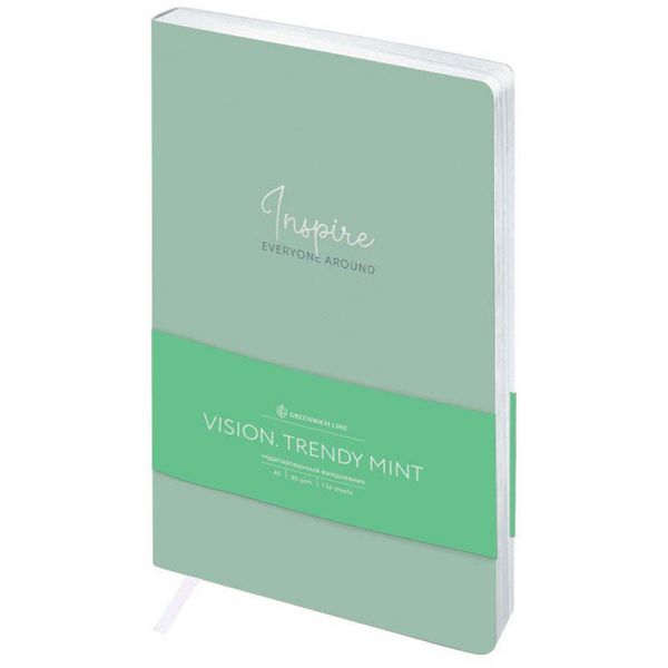 Ежедневник недатир. А5, 136л., кожзам, Greenwich Line "Vision. Trendy mint", тон. блок, срез фольга