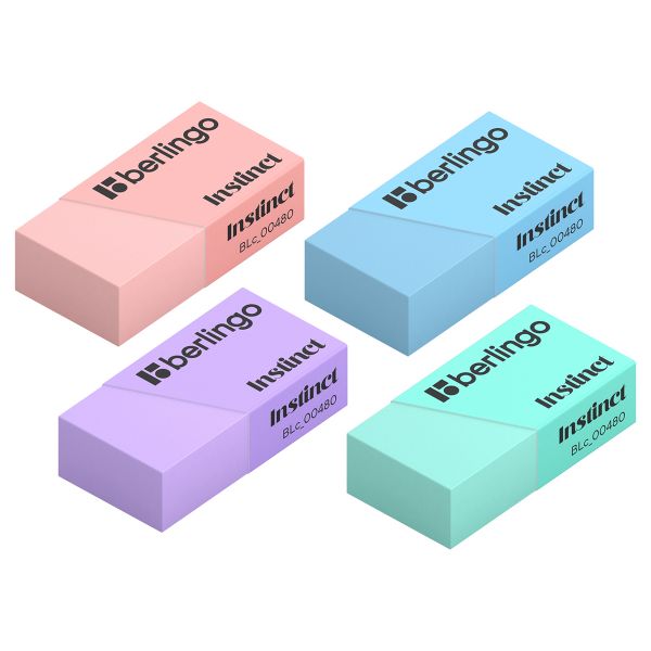 Ластик Berlingo "Instinct", термопластичная резина, цвета ассорти, 40*20*10мм BLc_00480