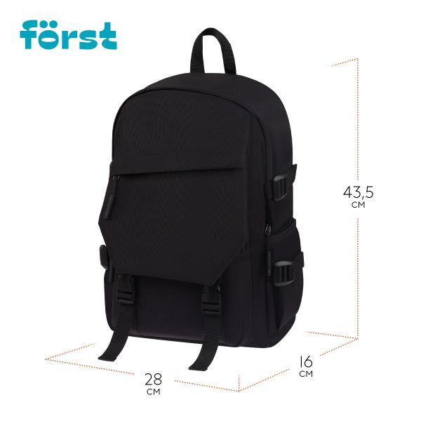 Рюкзак Först F-City "Black Spirit" 43,5*28*16см, уплотненная спинка FT-RT-192501