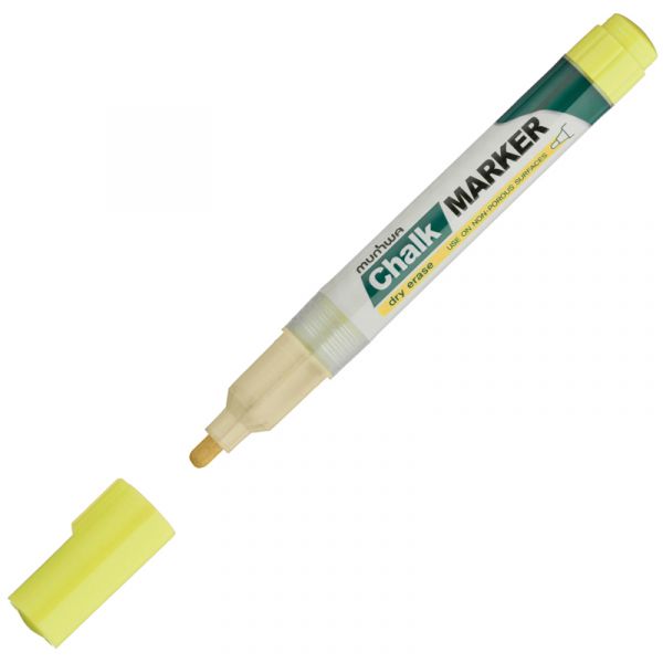 Маркер меловой CM-08 227224 3мм желтый MunHwa