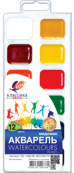 Акварель медовая 12цв  Классика б/кисточки п/у 19С1286-08 Луч