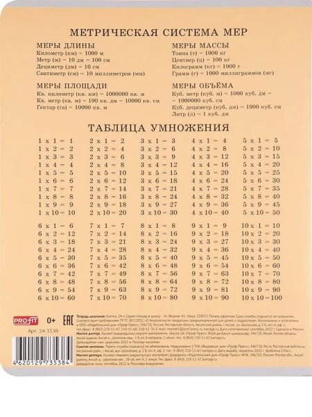 Тетрадь  24л клетка "Назад в школу-5" 5видов NEW 24-3538 Проф-Пресс