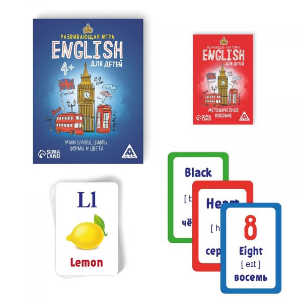 Развивающая игра "English для детей", 70 карт, 4+   1320758