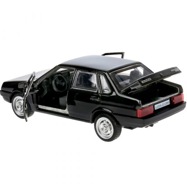 Машина металл Lada-21099 "Спутник" 21099-12-BK 12 см, (двери, багаж, черный) инерц, в коробке