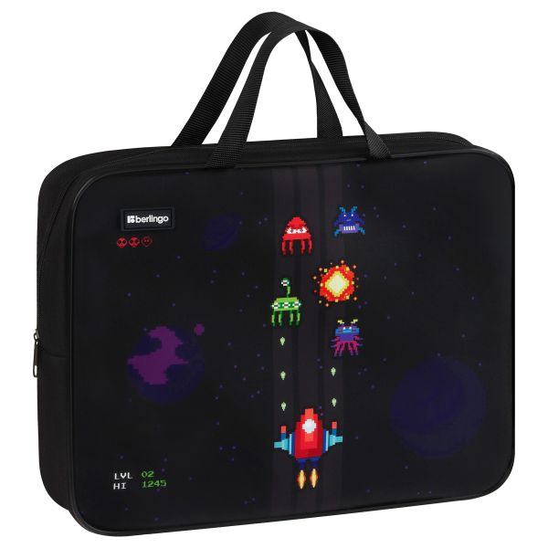 Папка текстильная с ручками 1 отделение, А4 Berlingo "Space Battle", 350*265*80мм, BR-FB-0525