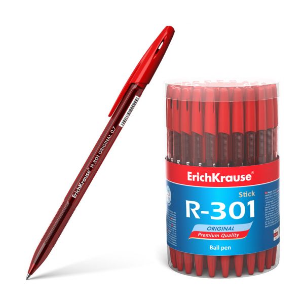 Ручка шар R-301 Original Stick 0,7мм ШК красная 46774 Erich Krause