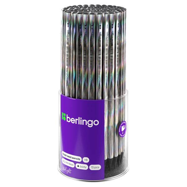 Карандаш ч/г Berlingo "Starlight" HB, черное дерево, трехгранный, заточен. BP01170