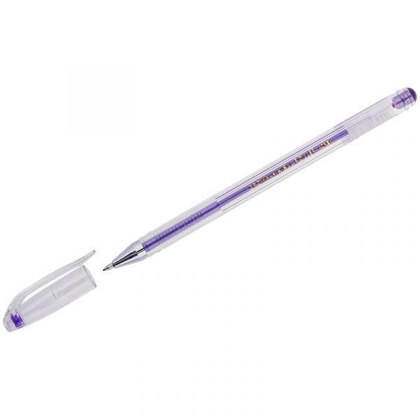 Ручка гелевая Crown "Hi-Jell Metallic" фиолетовая металлик, 0,7мм HJR-500GSM