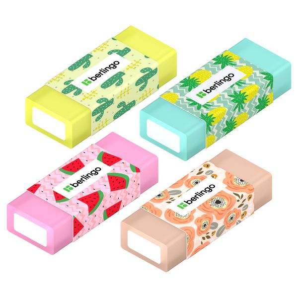 Ластик Berlingo "Funline. Fruits and Flowers", цвета ассорти, 50*20*11мм BLc_00400
