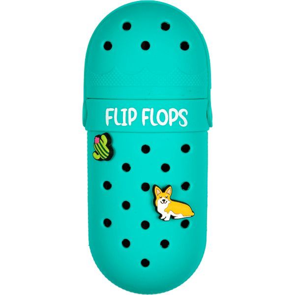 Пенал фигурный 20*8*4см "Flip Flops", EVA, с крышкой и ручкой/с отверстиями д/значков /бирюзовый 702