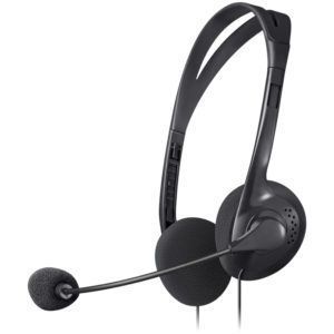 Наушники с микрофоном Defender "Aura" 102 (с регулятором громкости),1.8м, черный 63102