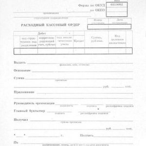 Бланк Расходно-кассовый ордер А5 /уп.100шт 3619 / 4620 Эврика